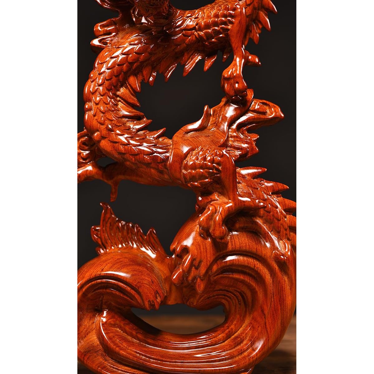 Amazon.co.jp: 木彫り龍 昇り龍 置物 龙 風水 龍の置物 昇運龍 龍神