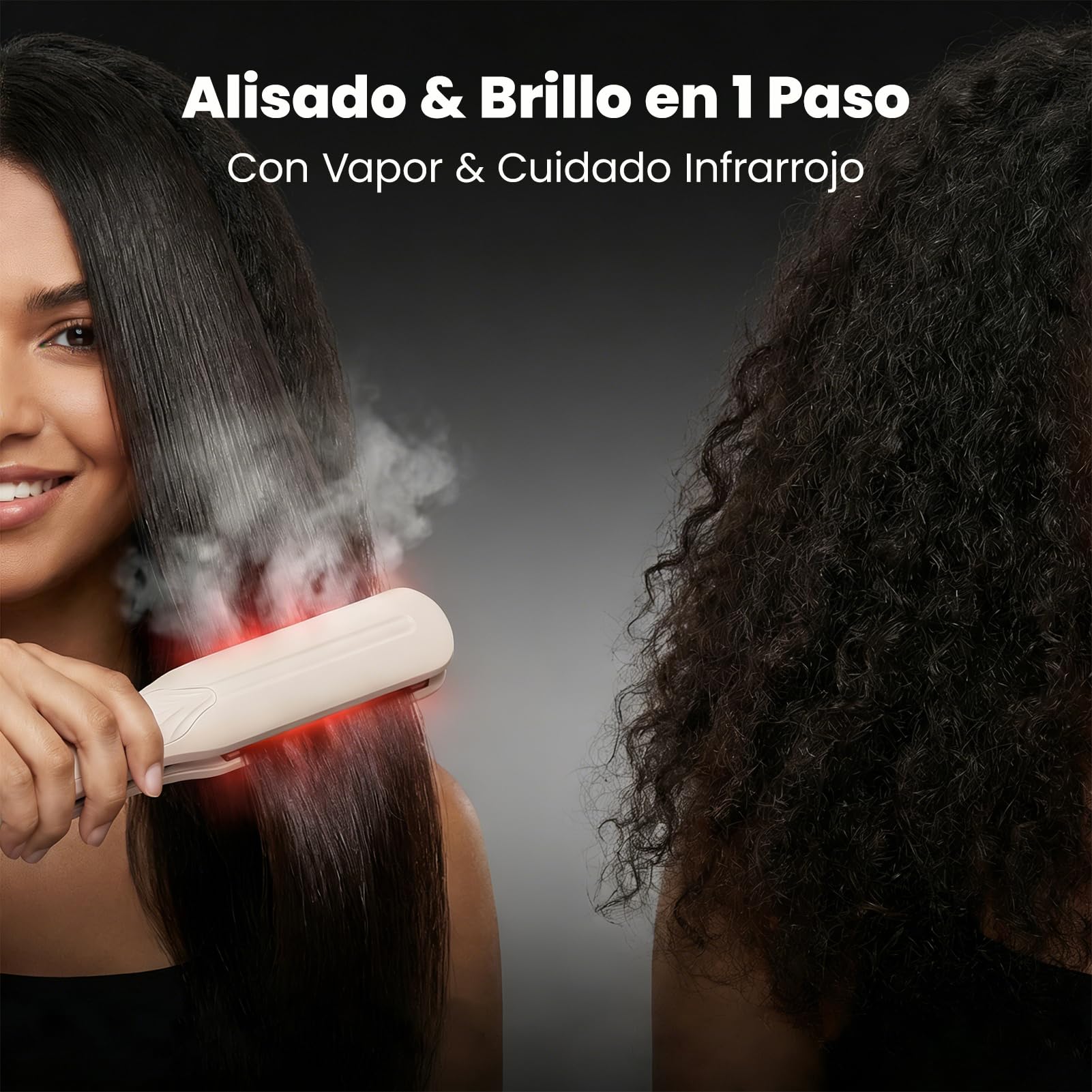 AraSyelon Plancha De Vapor Cerámicas Anchas 38mm, 5 Temp. 140°C–220°C | Calentamiento 30s, Cuidado Vapor+Infrarrojo, Cierre De Almacenamiento, Cable Giratorio 360°, Mango Aislante Térmico