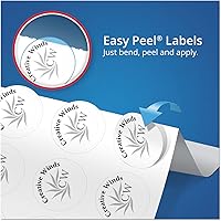 Vista 20 de Avery Etiquetas redondas imprimibles con Sure Feed, 2.5" de diámetro, blanco brillante, 90 etiquetas personalizables (22830)