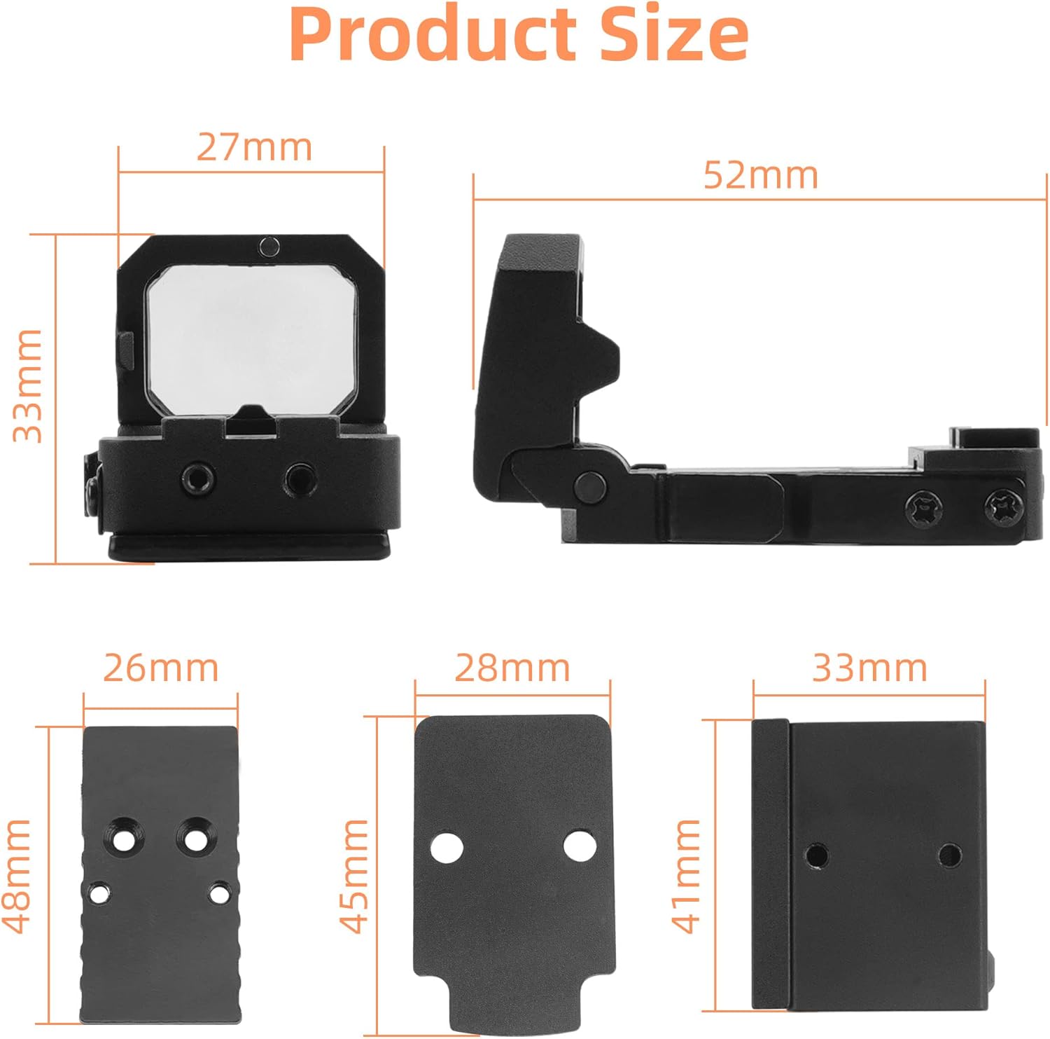 Mini Folding 3 MOA Red Dot Sight Flip Up Reflex Sight for Glock MOS, Pistol Handgun RMR, Picatinny Rail