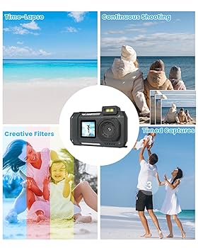 デジタルカメラ NATSUMI Amazon | 4K 水中カメラ 33フィート 防水カメラ 65MP オート
