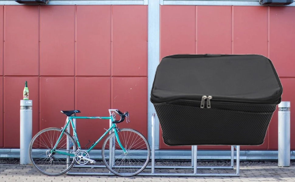 Panier Vélo Arrière 20L étanche | Housse Imperméable, Support 20 Kg | Fer Forgé Antirouille | Pour Porte-Bagages Arrière | Idéal Courses, Animaux