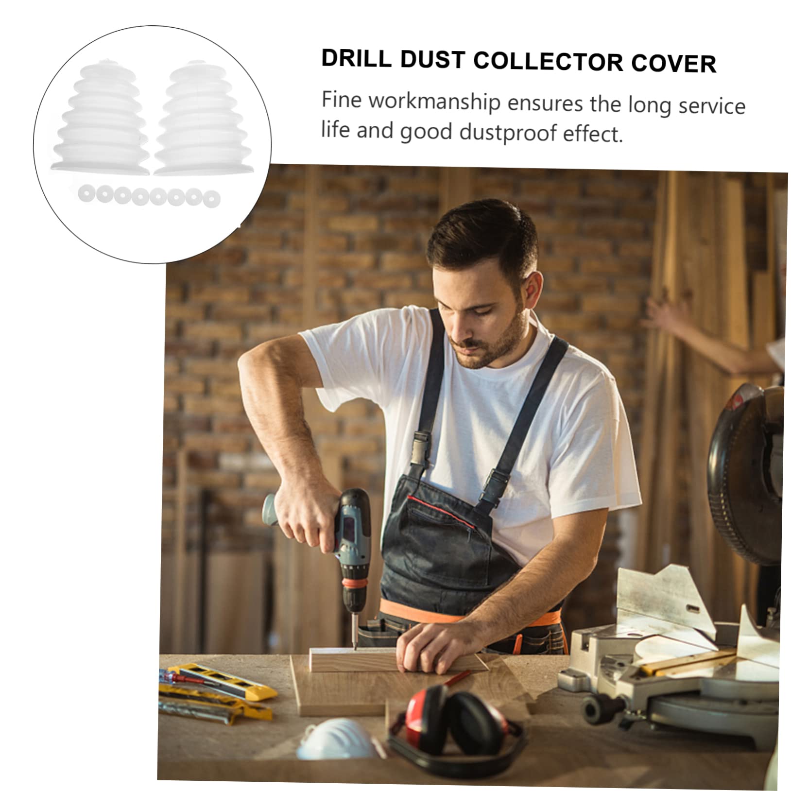 ARTIBETTER Silicone Bowl Drill Cover 2pcs Electric Drill Accessory Hammer Cover Collector Easy Dust Cleaning