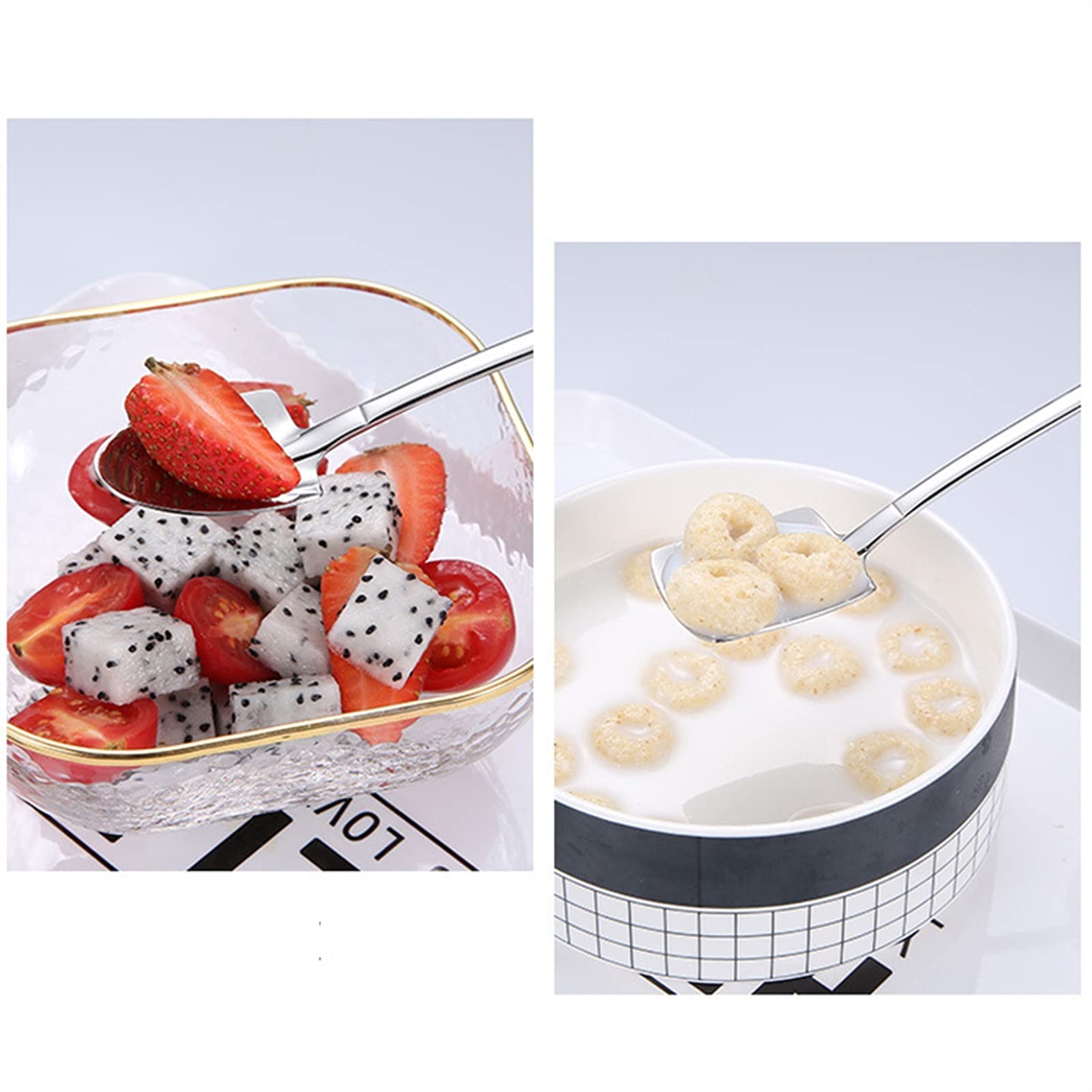Cucharas de Café, Té 2 Paquete de acero inoxidable Shovel Spoon Home Postre Spoon Creative Western Food Cuchara Cucharas de café, cucharas pequeñas para suministros de fiesta de postre Cuchara para Co