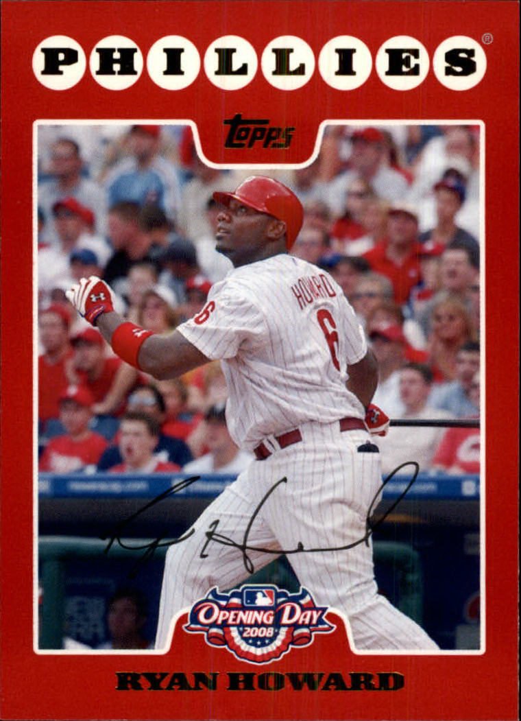 Amazon.com: 2008 Topps Opening Day #46 Ryan Howard MLB Baseball