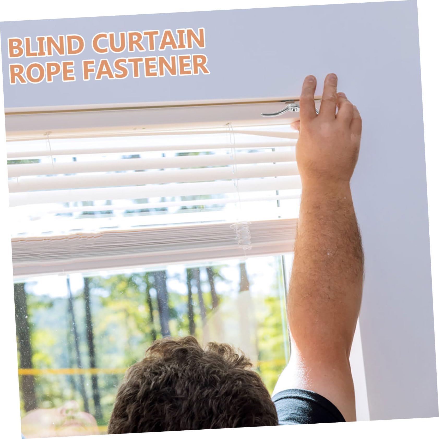 HOMOCONO Curtain Accessories 4pcs Blind Cord Clips Stainless Steel Blind Cord Winder Window Blind Management Kit for Safety