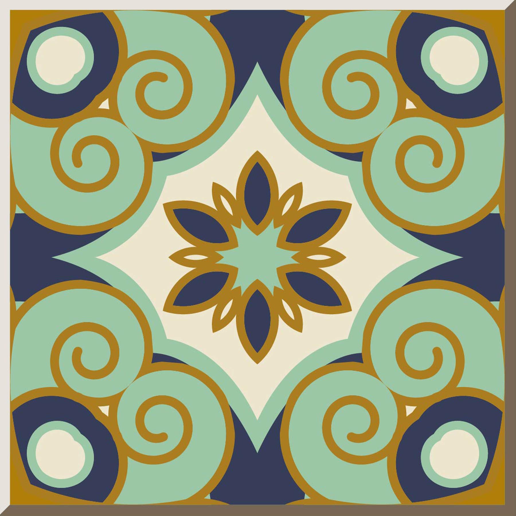 Poromoro Spanish Portuguese Azulejo Style Peel and Stick Backsplash Tile Stickers Set of 16 pcs(5.9_20)