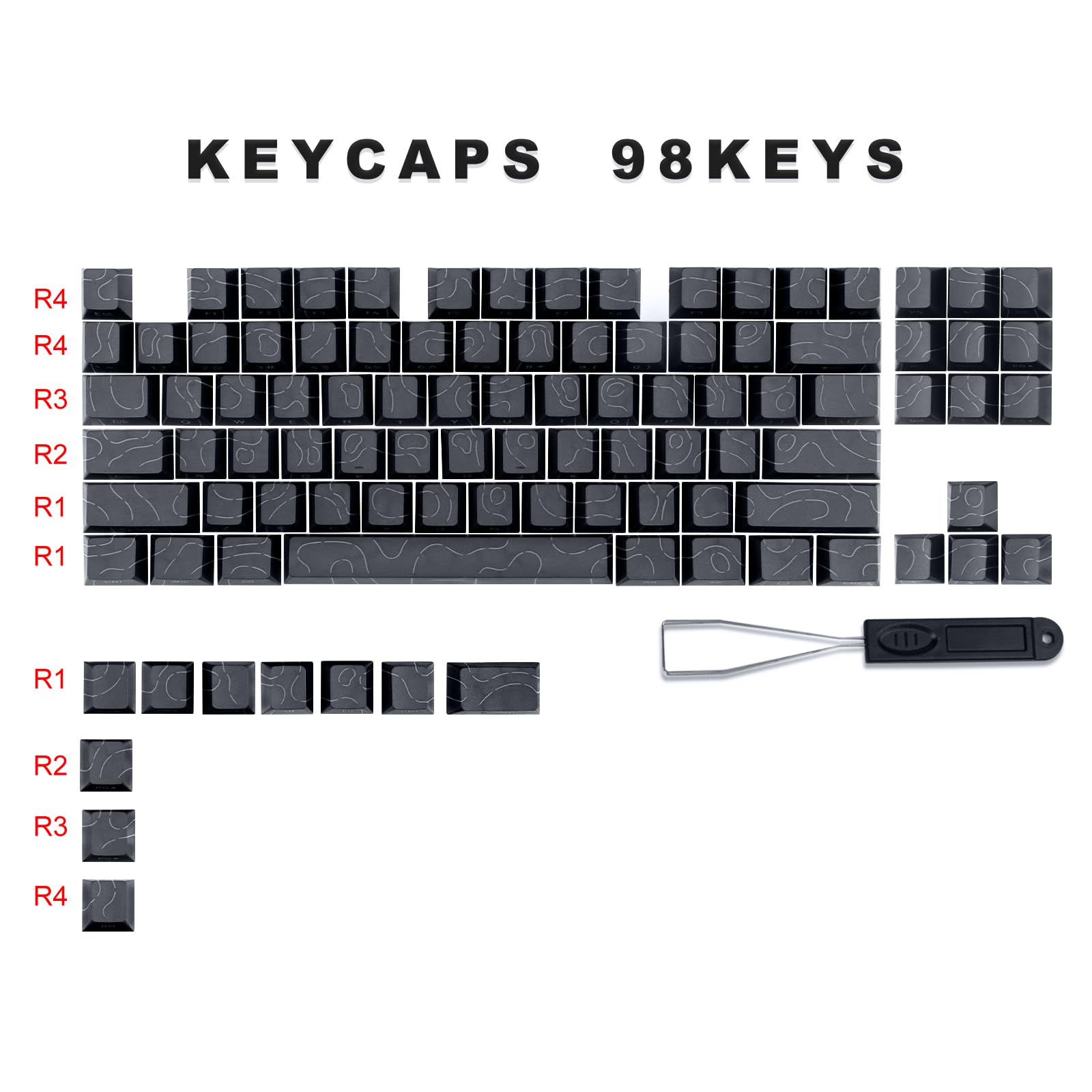 Contour Line Themed PBT Keycaps MOLGRIA Contour Line Keycaps – 98 Key ...
