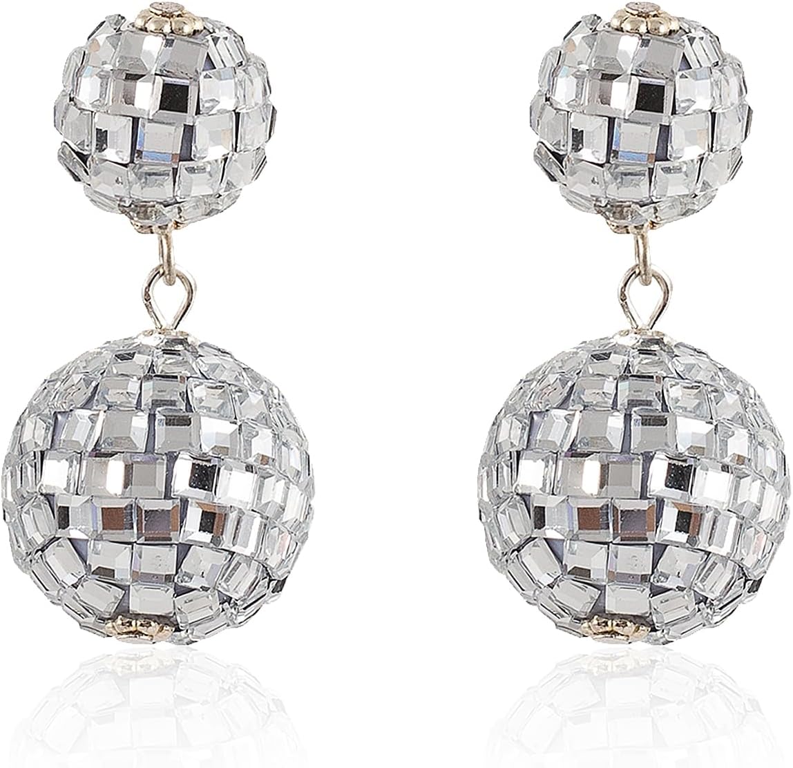 Disco Ball Earrings for Women Sparkly Disco Earrings for Women's Costume Accessories Disco Ball Dangle Earrings Mirrorball Earrings 60s 70s Earrings Disco Jewelry for Women Disco Outfits Accessories