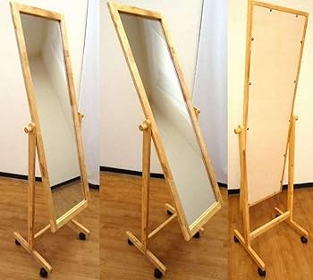 木製スタンドミラー キャスター付き 楽天市場】キャスター付き スタンドミラー 全身鏡 ミラー 全身