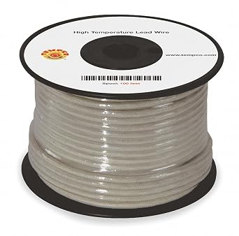 TEMPCO 100 ft, 600VAC High Temperature Lead Wire with MG Cable Type and 14 AWG Wire Size, Natural