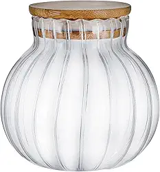 Tuut, Linha Bambu, Baleiro Hermético Canelado de Vidro Borossilicato, 500ml