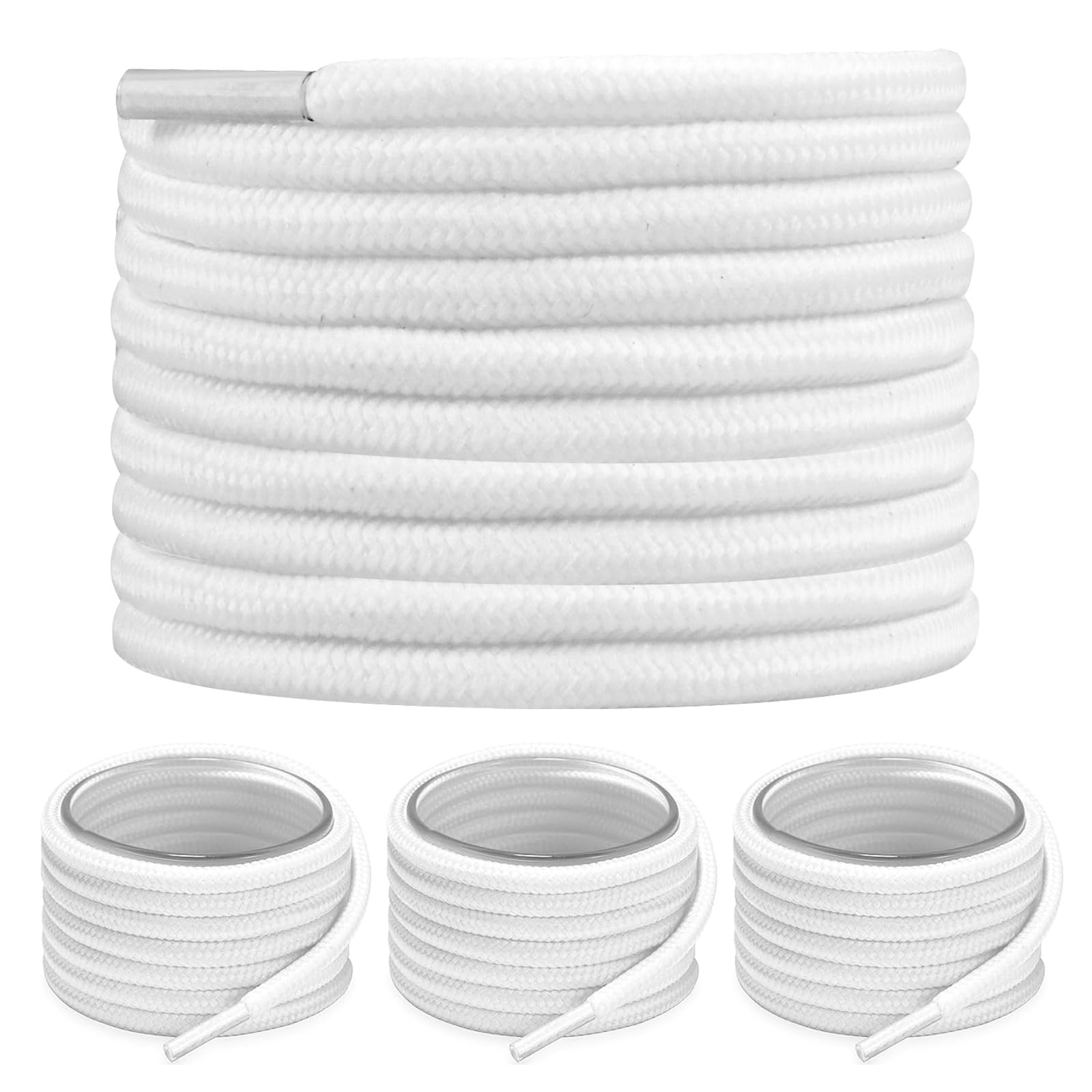winbest2 Pairs of Round Laces, Diameter 4 mm, Round Laces Boots, Heavy Duty, Walking Shoes, Running Shoes, Boots Ropes