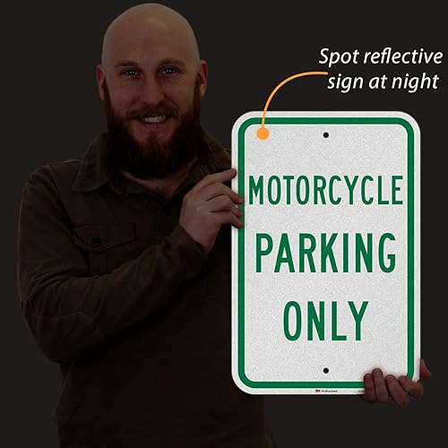 Miniatura 8 de SmartSign Letrero "Solo estacionamiento de motocicletas"  12 x 18 pulgadas 3M de aluminio reflectante de grado de ingeniero