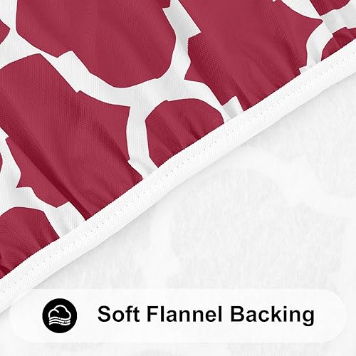 Miniatura 37 de Smiry - Mantel redondo de vinilo ajustable con bordes elásticos y parte trasera de franela, mantel de vinilo impermeable, lavable, diseño enrejado