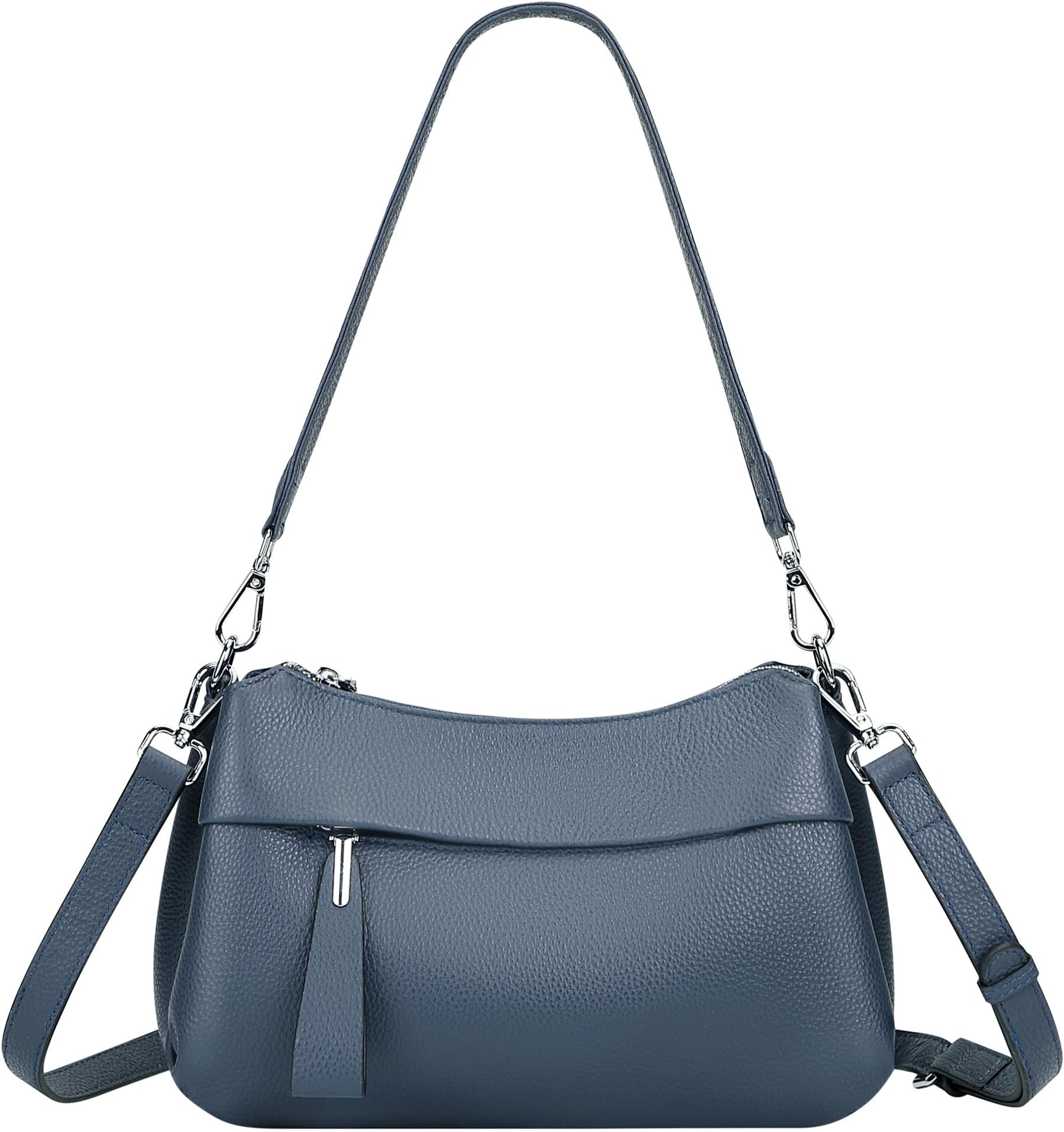 - Genuine Leather Crossbody Bags for Women Small Crossbody Handbag Shoulder Purses with 2 Detachable Straps