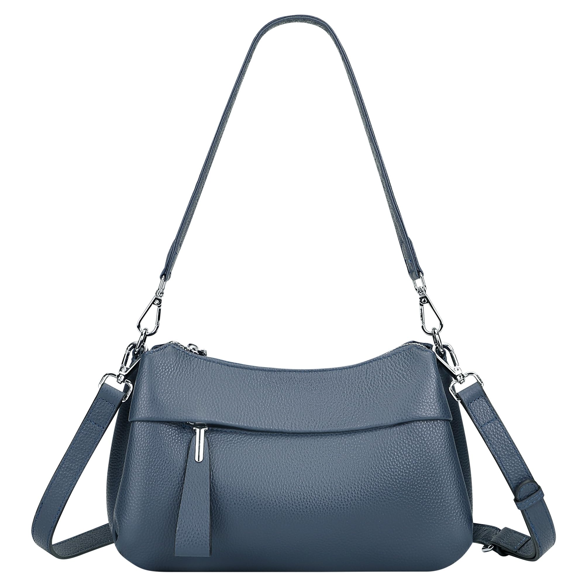 Sponsored Ad - Genuine Leather Crossbody Bags for Women Small Crossbody Handbag Shoulder Purses with 2 Detachable Straps