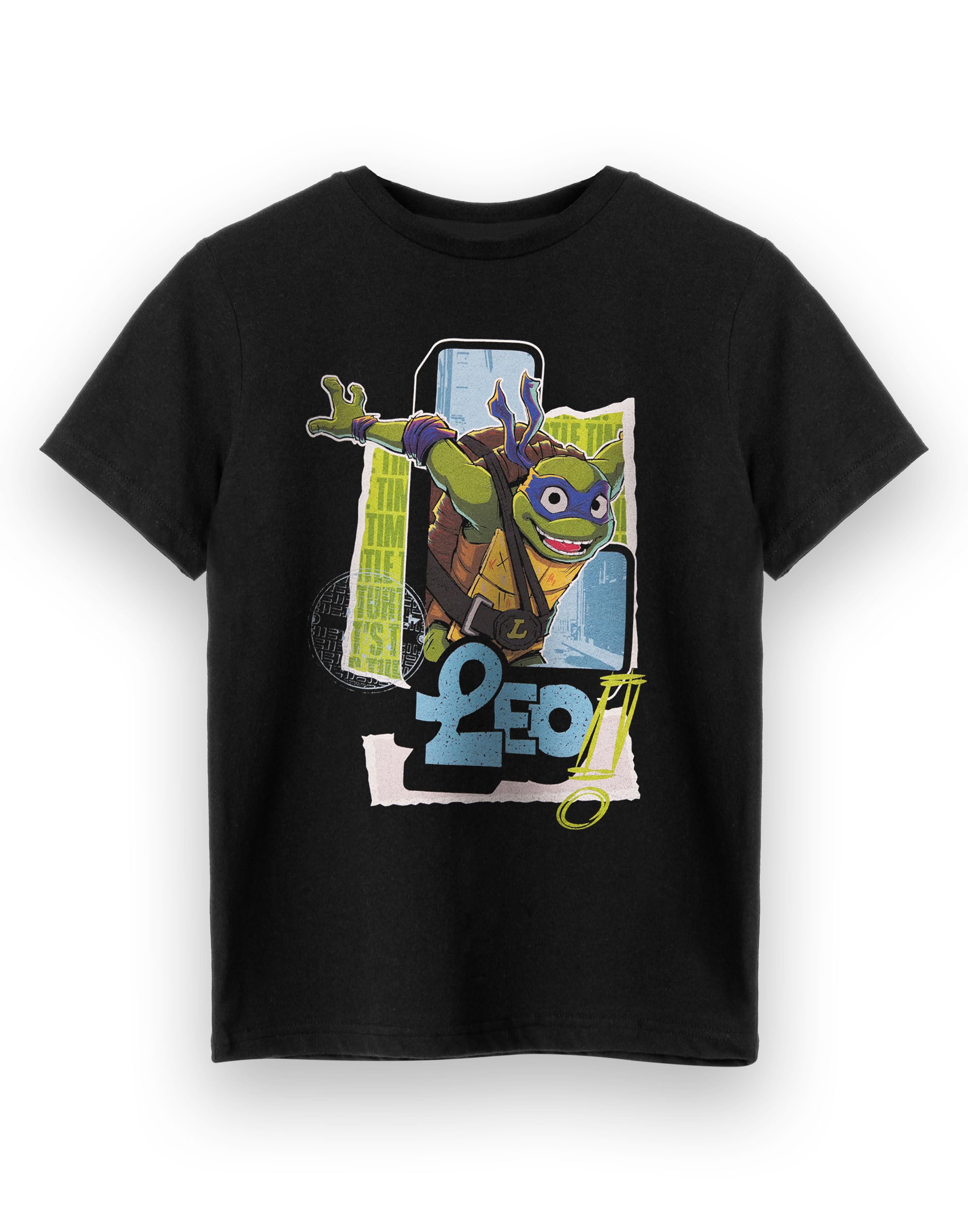 Vanilla Underground Boys Black Teenage Mutant Ninja Turtles Leo Short Sleeved T-Shirt - 5-6 Years