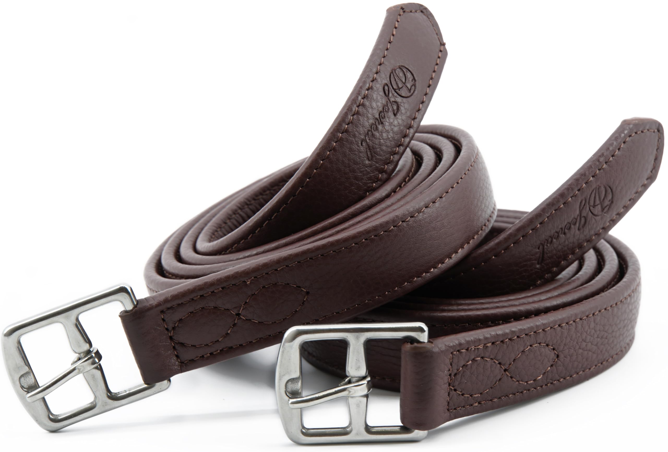 Jeereal Stability English Stirrup Leathers with Strong Nylon Core for Equestrian Riding