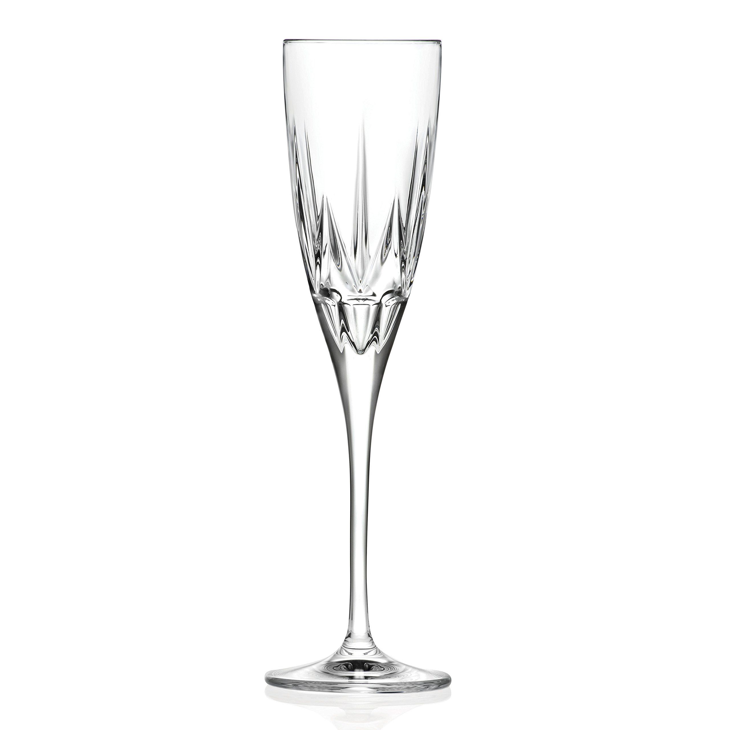Lorren Home Trends Chic Set of 6 Flute Goblets, One Size, Clear