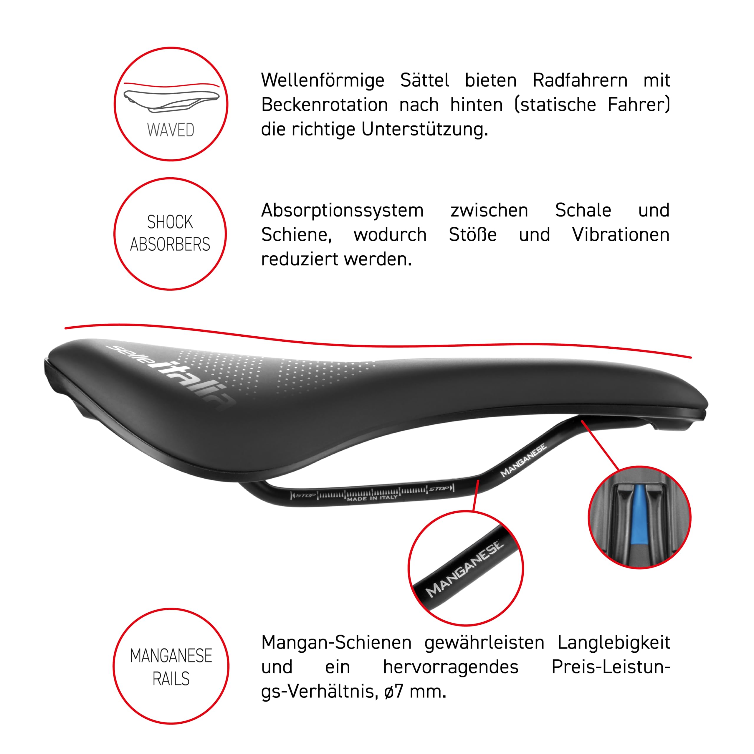 Selle Italia Novus Boost EVO Gravel TM Superflow – Gravel-Fahrradsattel, extra gepolsterter Rennradsattel, Superflow-Loch