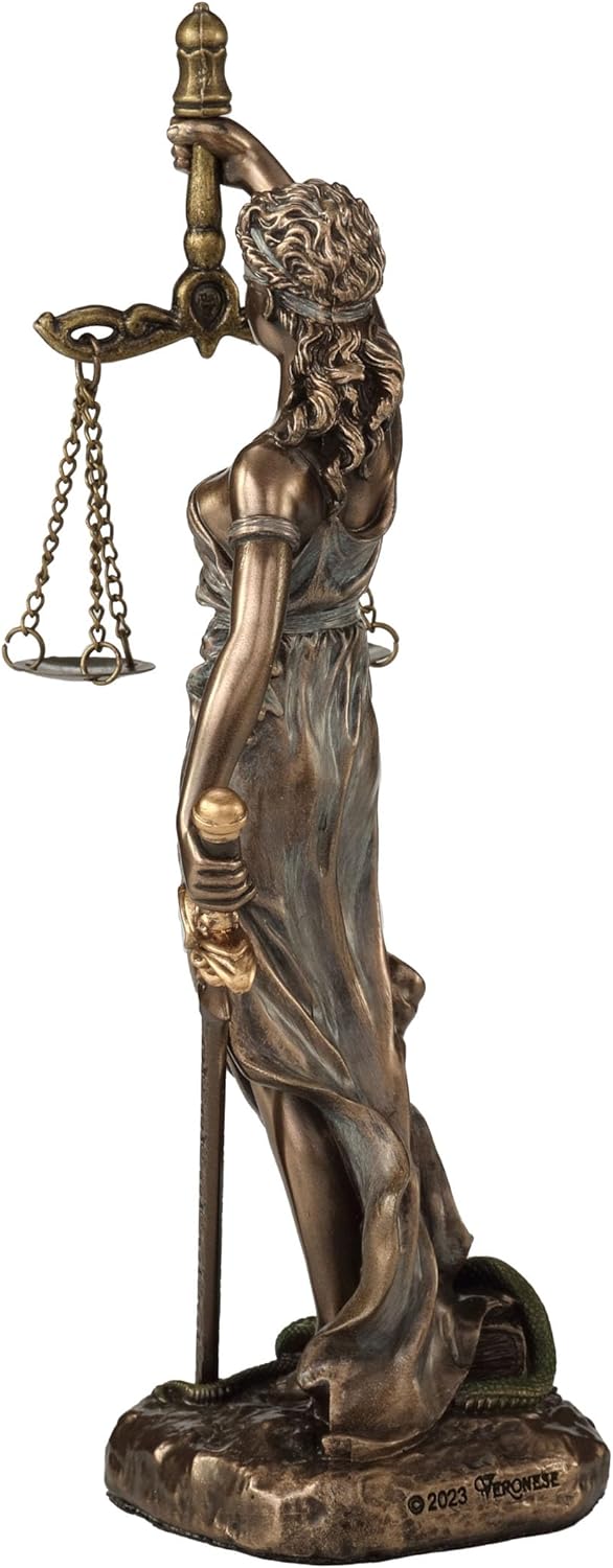 Veronese Design 6 1/2 Themis Greek Goddess of Justice Resin Sculpture Cold Cast Bronze Finish
