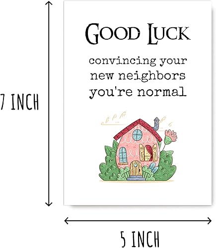 Miniatura 2 de EruditeGifts Tarjeta graciosa de bienvenida al vecindario – Tarjeta de felicitación divertida – Tarjeta de buena suerte – Chistes de inauguración de