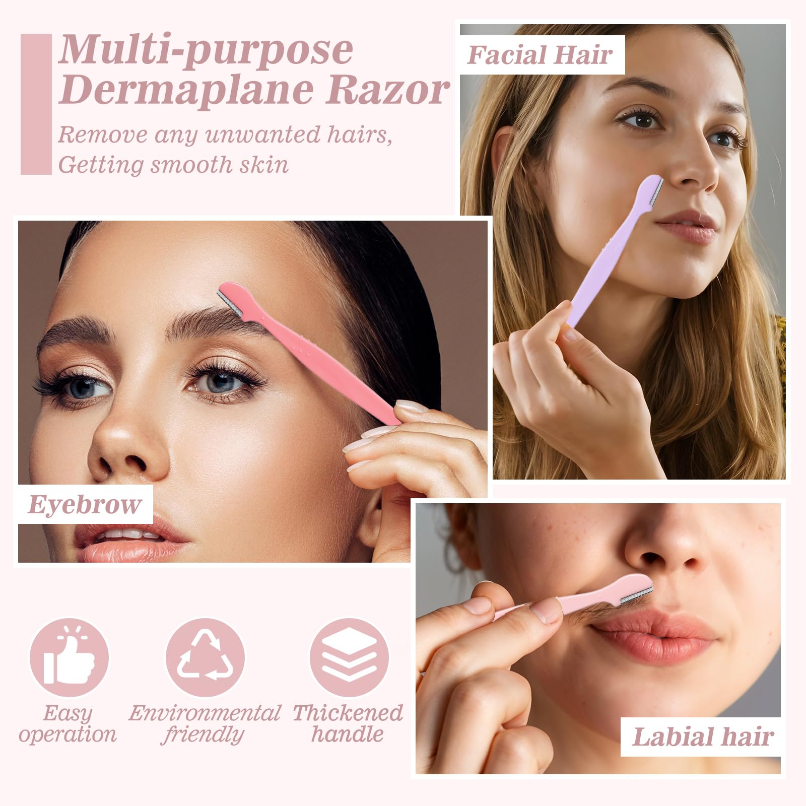 28 maquinillas de afeitar para cejas, maquinilla de afeitar facial multiusos para mujeres, maquinilla de afeitar facial exfoliante con cubierta de precisión, recortadora de cejas para hombres y