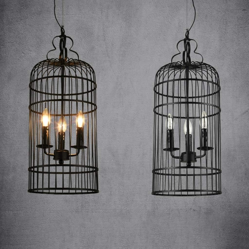 Black Chaner Light Fixture Iron Bird Cage Chaner, Restaurant Creative Bar Metal Chaner Personality Retro Nostalgic Industrial Wind Decorative Lights