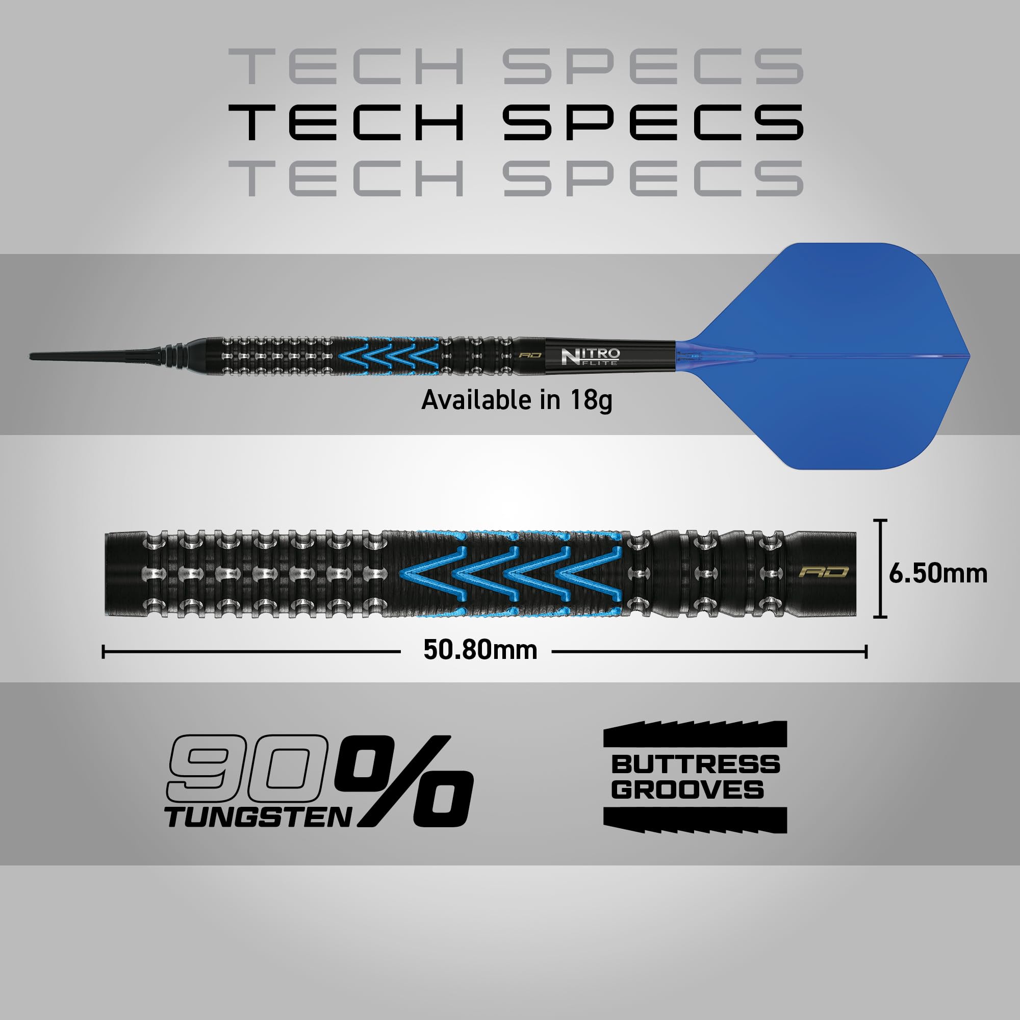 RED DRAGON Darts - AMP Serie - 90% Tungsten Profi Dartpfeile - NitroFlite Integrierter Flug/Schacht | Dart Pfeile Steeldarts 20g, 21g, 23g, 24g & 26g | Weiche Spitze 18g