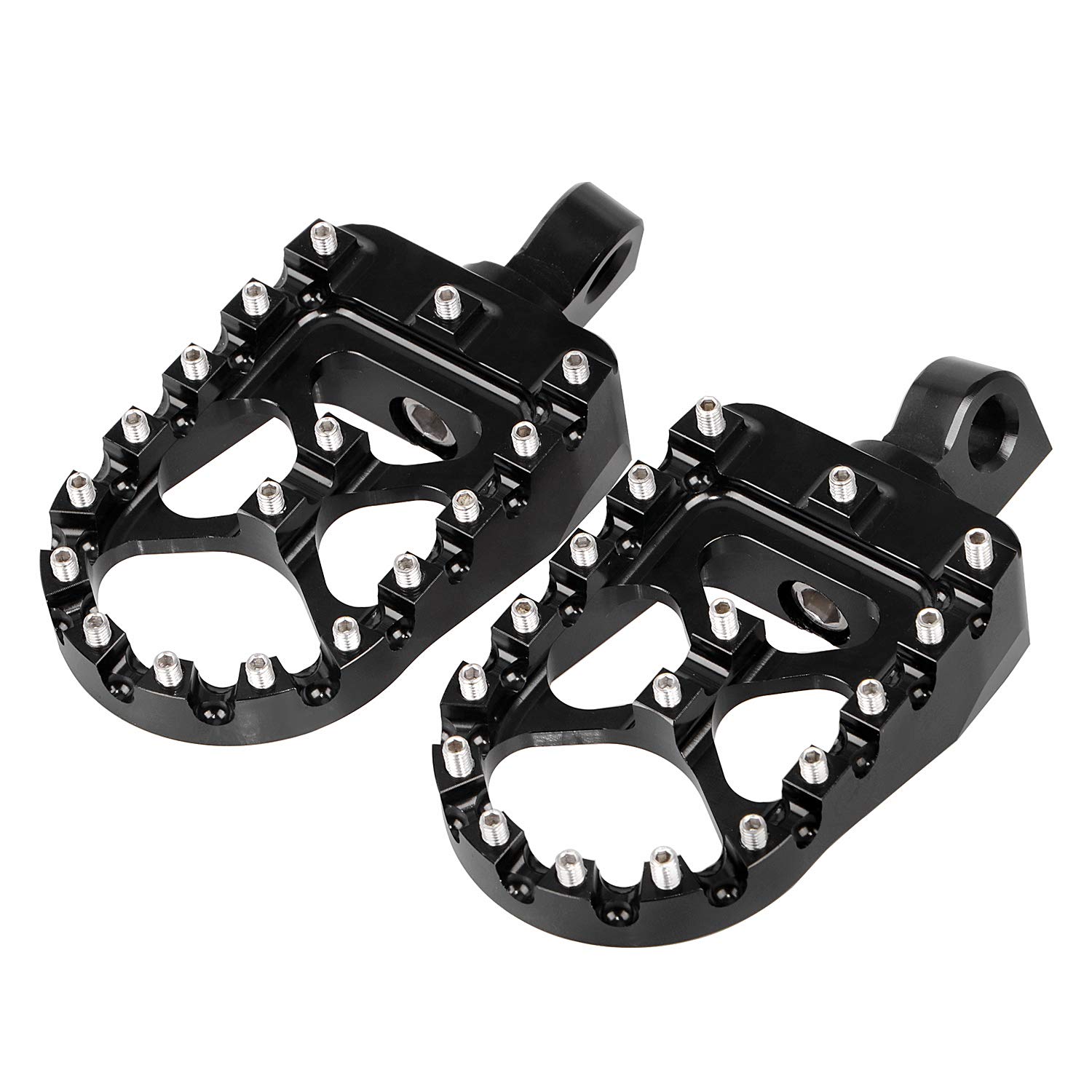 Bid4ze Motorcycle CNC Wide Fat Footpegs 360° Roating MX Style Black foot pegs for harley Dyna Sportster Fatboy Iron 883