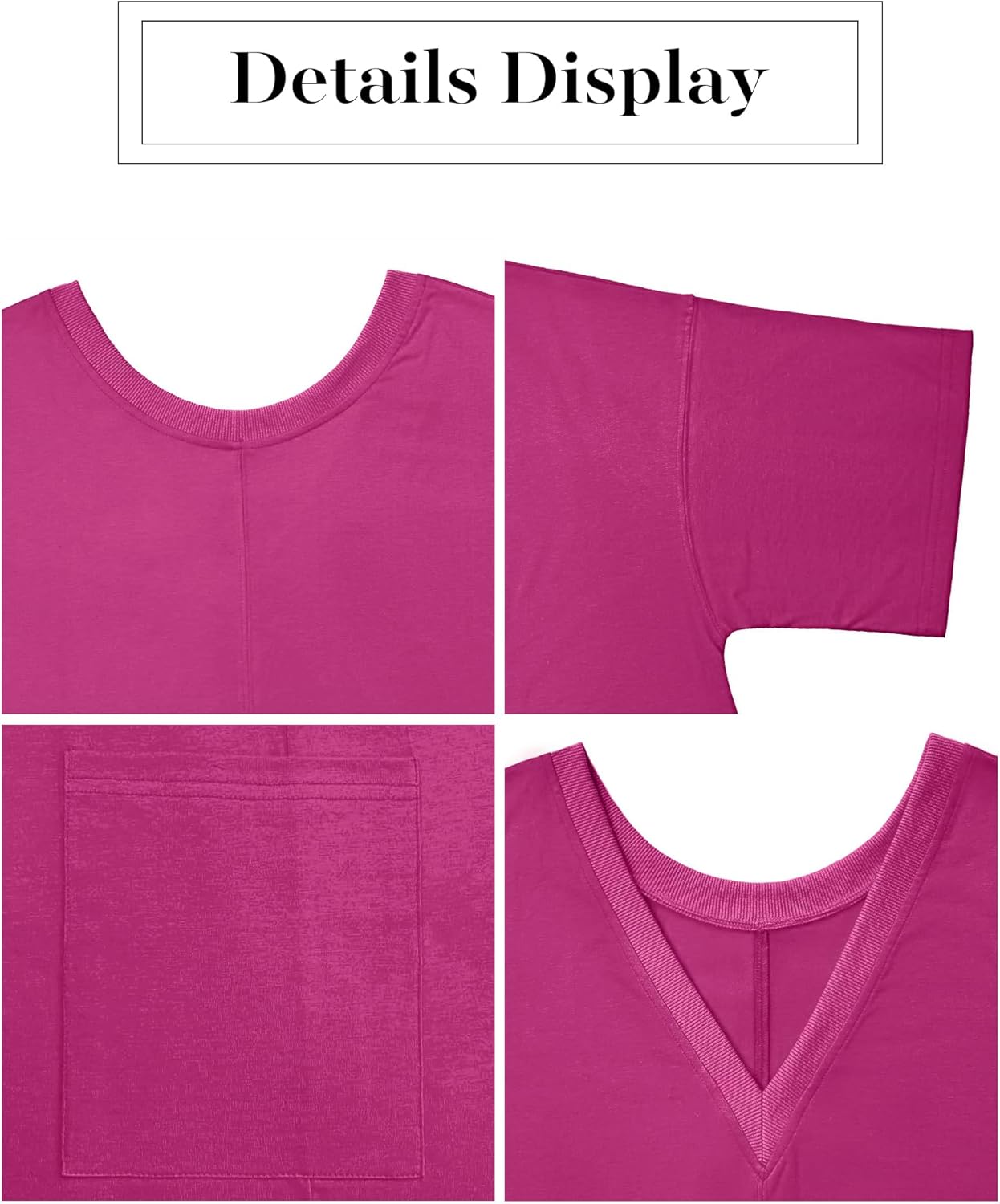 Women Oversized T-Shirt Shorts Romper Backless V Back Short Sleeve Overall Athletic Workout Jumpsuit with Pockets - Image 5