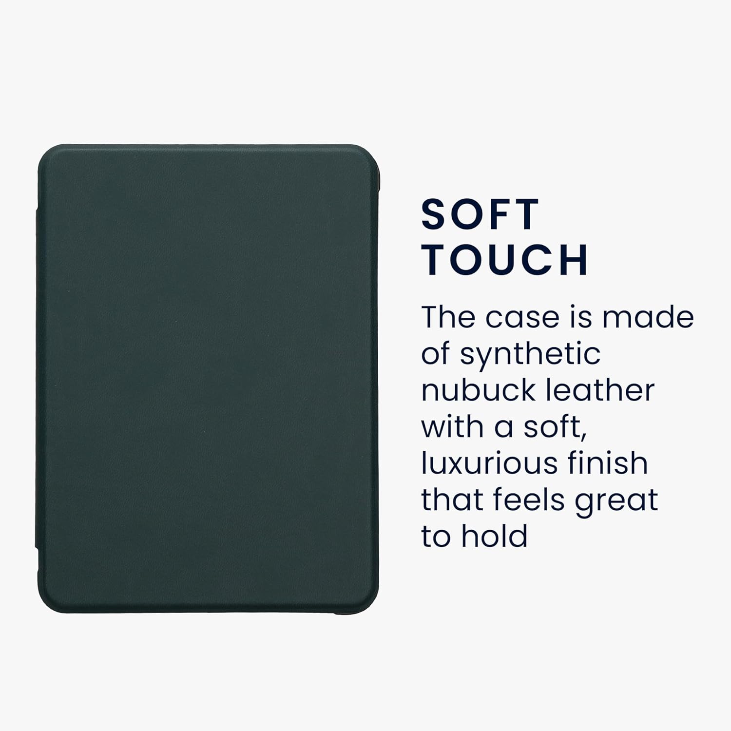 kwmobile Case Compatible with Amazon Kindle Paperwhite (2024)/Colorsoft - PU Nubuck Leather Protective e-Reader Flip Case Cover - Petrol