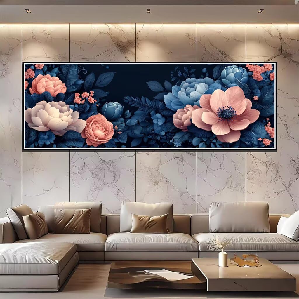 Blume Diamond Painting Groß XXL 150x60cm, Basteln Erwachsene Diamond Painting Set, 5D DIY Anlage Diamant Paintings Bilder Erwachsene, Diamond-painting Set mit Zubehör für Zimmer Deko Geschenke F-13