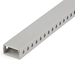 StarTech.com Open Slot Cable Management Raceway with Cover, 2"(50mm) W x 1"(25mm) H - 6.5ft(2m) Length - 1/4"(8mm) Slots, PVC Network Cable Hider/Wall Wire Duct, Max 25 Cables, UL Listed (CBMWD5025)