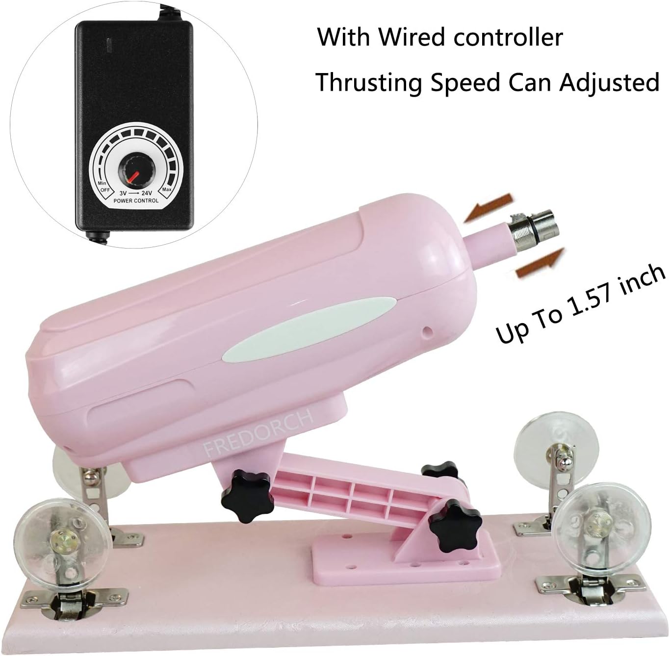 FREDORCH Sex Machine with Heating Realistic Vibrating Dildo Retractable Gun Female Masturbation, Sex Products for Vaginal and Anus(F2 Pink)