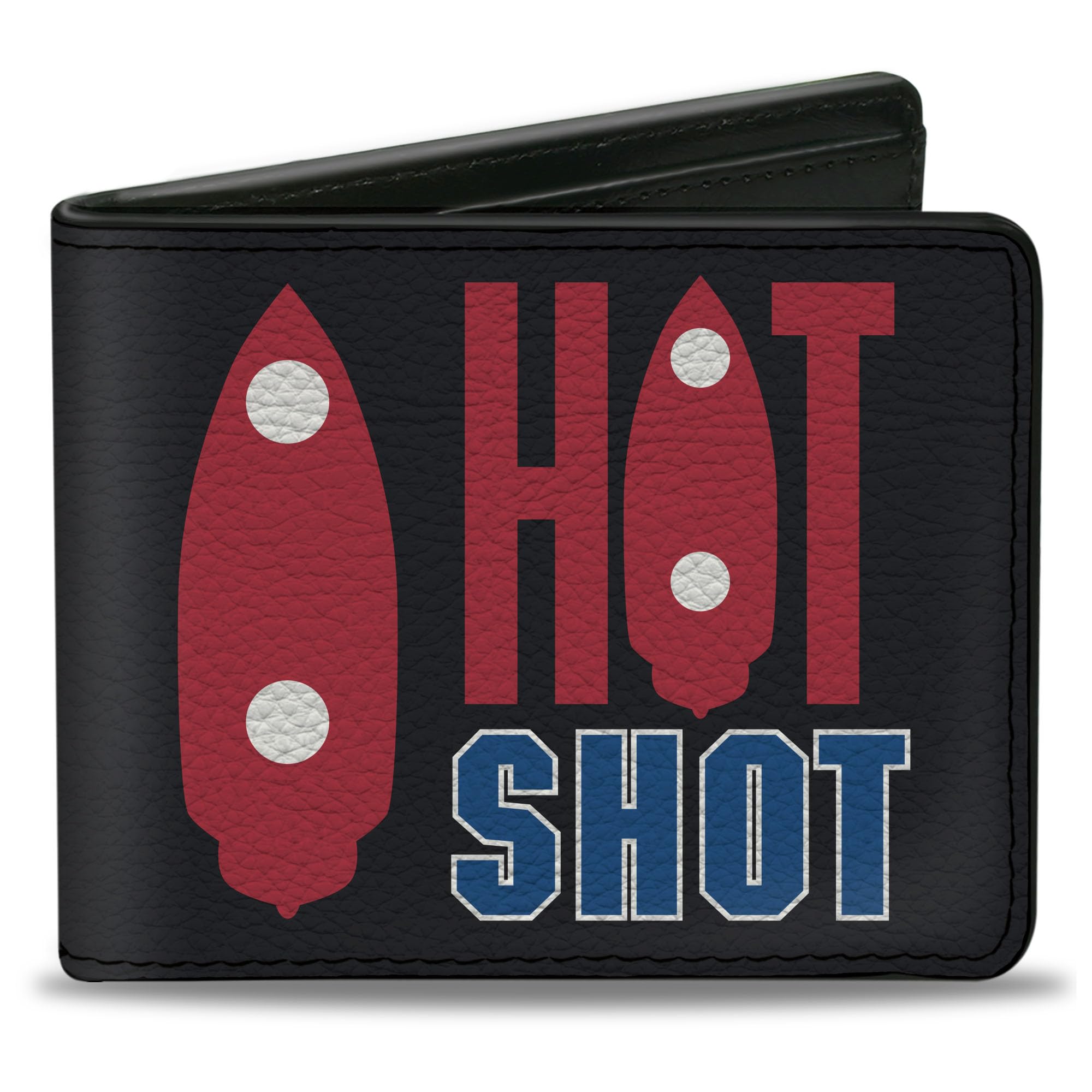 Hasbro Wallet, Bifold, Battleship Hot Shot Ships Black Red Blue White, Vegan Leather