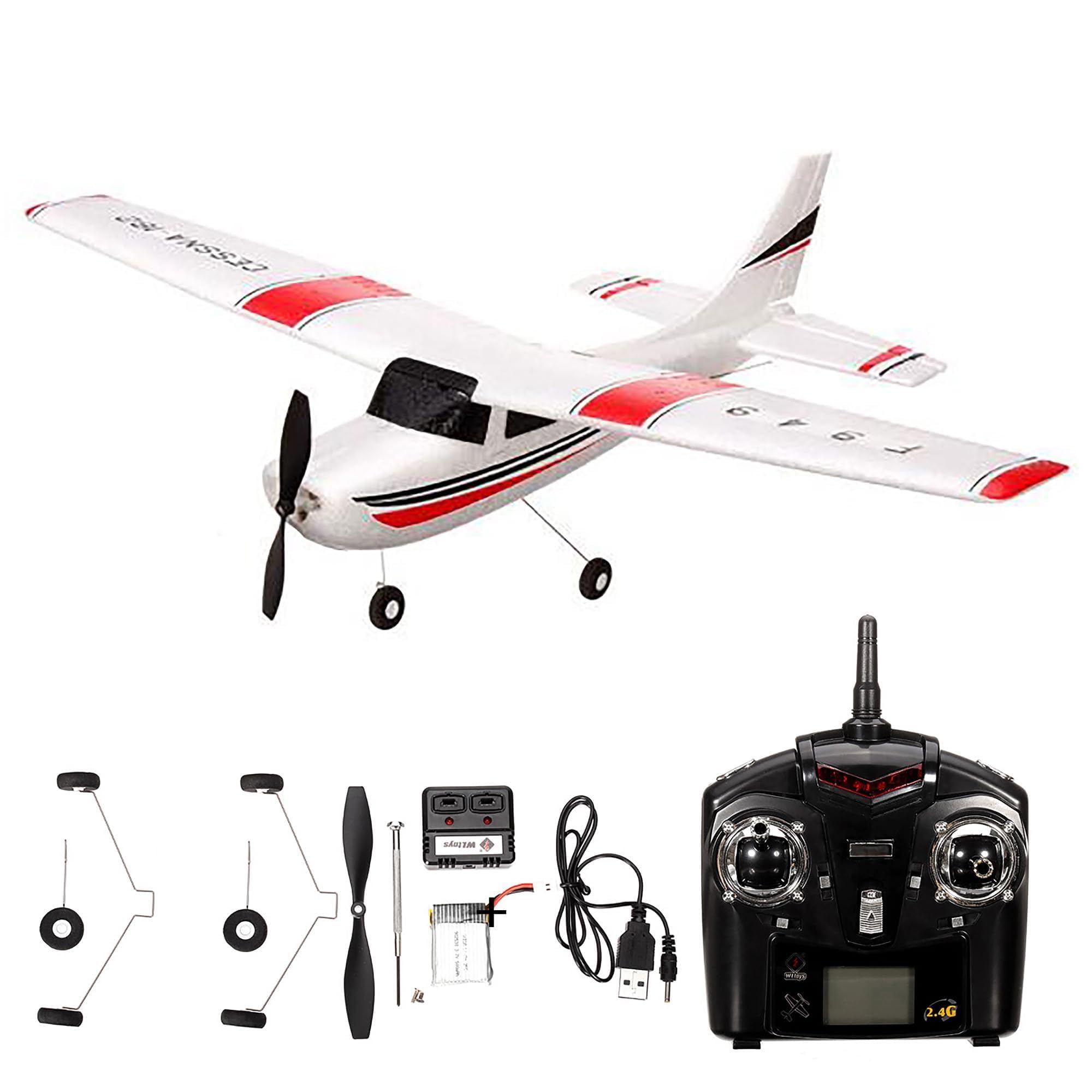 efaso WLToys F949 3-kanałowy samolot RC 2,4 GHz Cessna-182 – wytrzymały materiał EPO, kompletny RTF + dodatkowa powierzchnia nośna