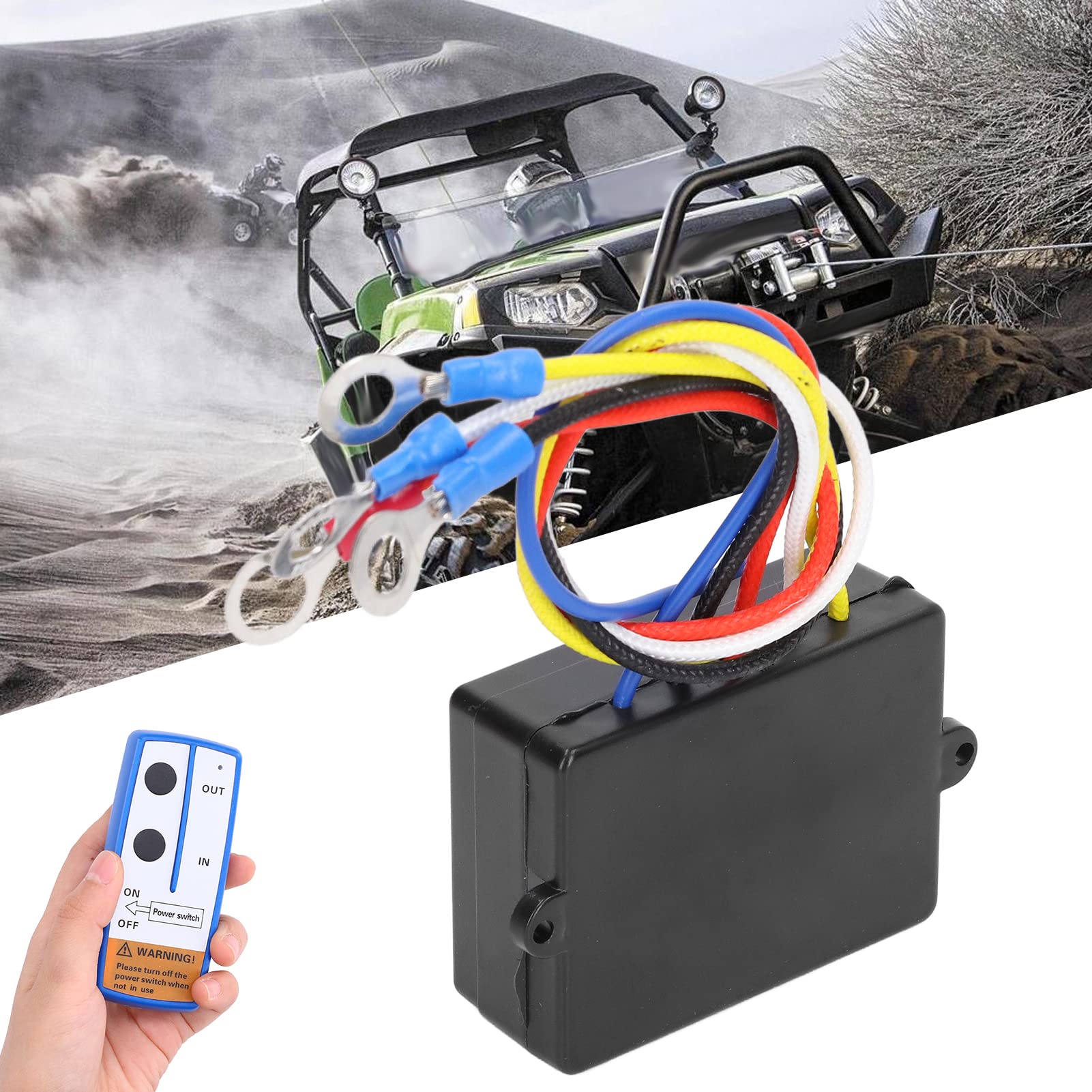 Telecomando Wireless per Verricello, Interruttore del Sistema di Controllo Remoto Per Verricello Elettrico 120W 12V Portata Fino a 45 Metri Controller Wireless per Auto Fuoristrada ATV SUV