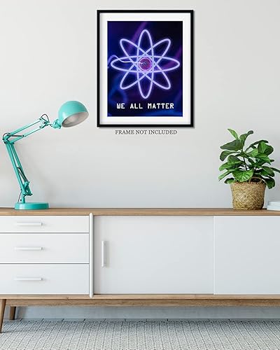 Miniatura 4 de Govivo We All Matter - Decoración de pared de juego de palabras de ciencia de arte atómico para el aula - Arte de pared para profesores - Decoración
