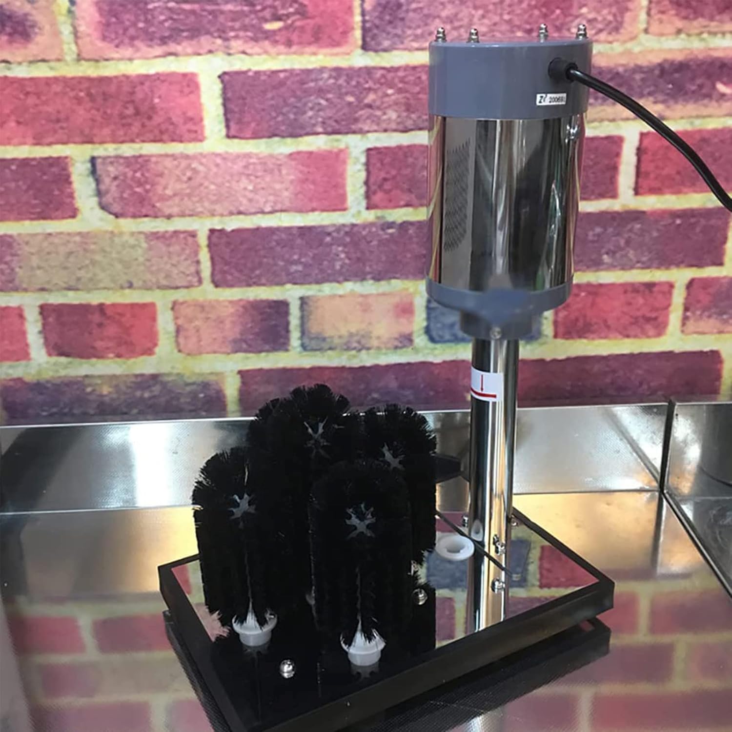 Electric Wine Glass Polishing Machine, Commercial Glass Washer, with 5 Cleaning Brush, Overheat Protection Function/Waterproof, for Hotels, Caterers, Bars, Restaurants
