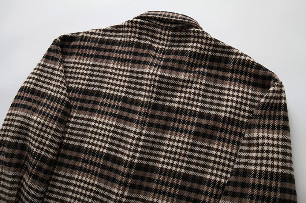 HGJH Herren Flanellhemd Langarmherren Langarm Flanellhemd Thermohemd Small Lattice Beige Hemd Herren Holzfäller Bequem Karierte Hemdjacke Lässiges Arbeitshemd Für Herren Jungen