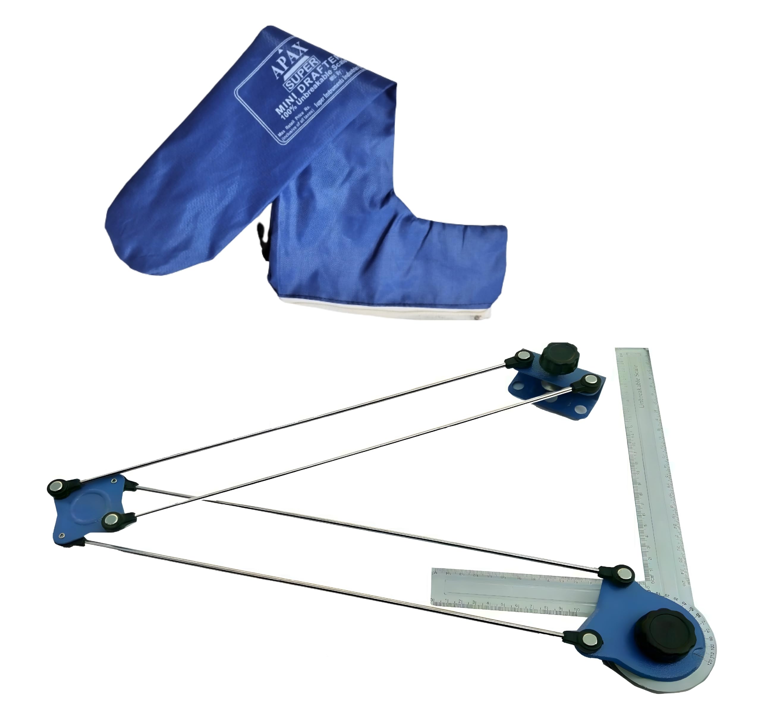 APAX Premium Engineering Mini Drafter with Protective Cover, Compact and Portable Drafting Tool for Precise Measurements, Ideal for Artist, Architects, Engineers, and Design Professionals.