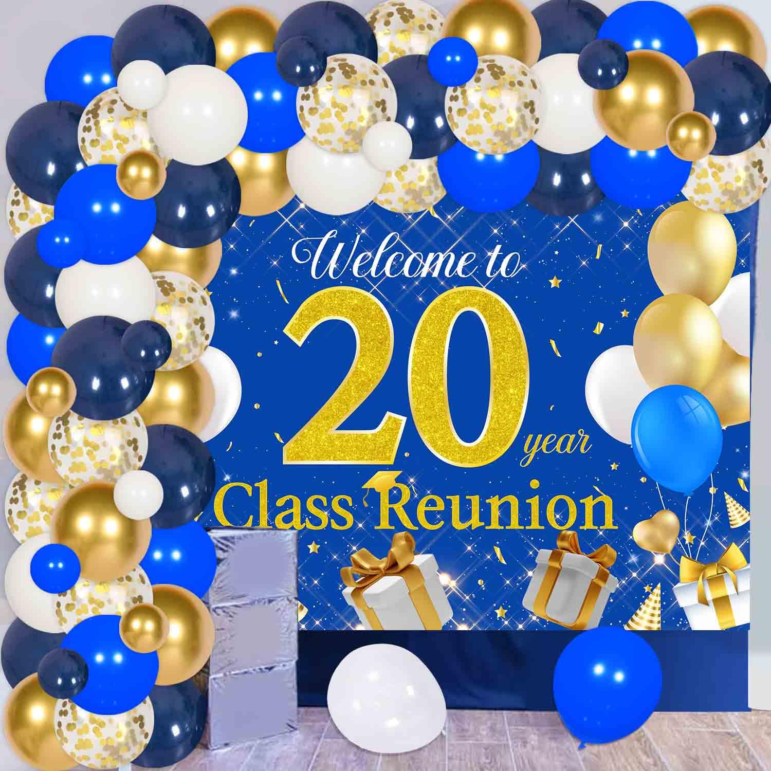 Juego De Decoraciones Doradas Para Fiesta De Cupleaños Con Pancarta De