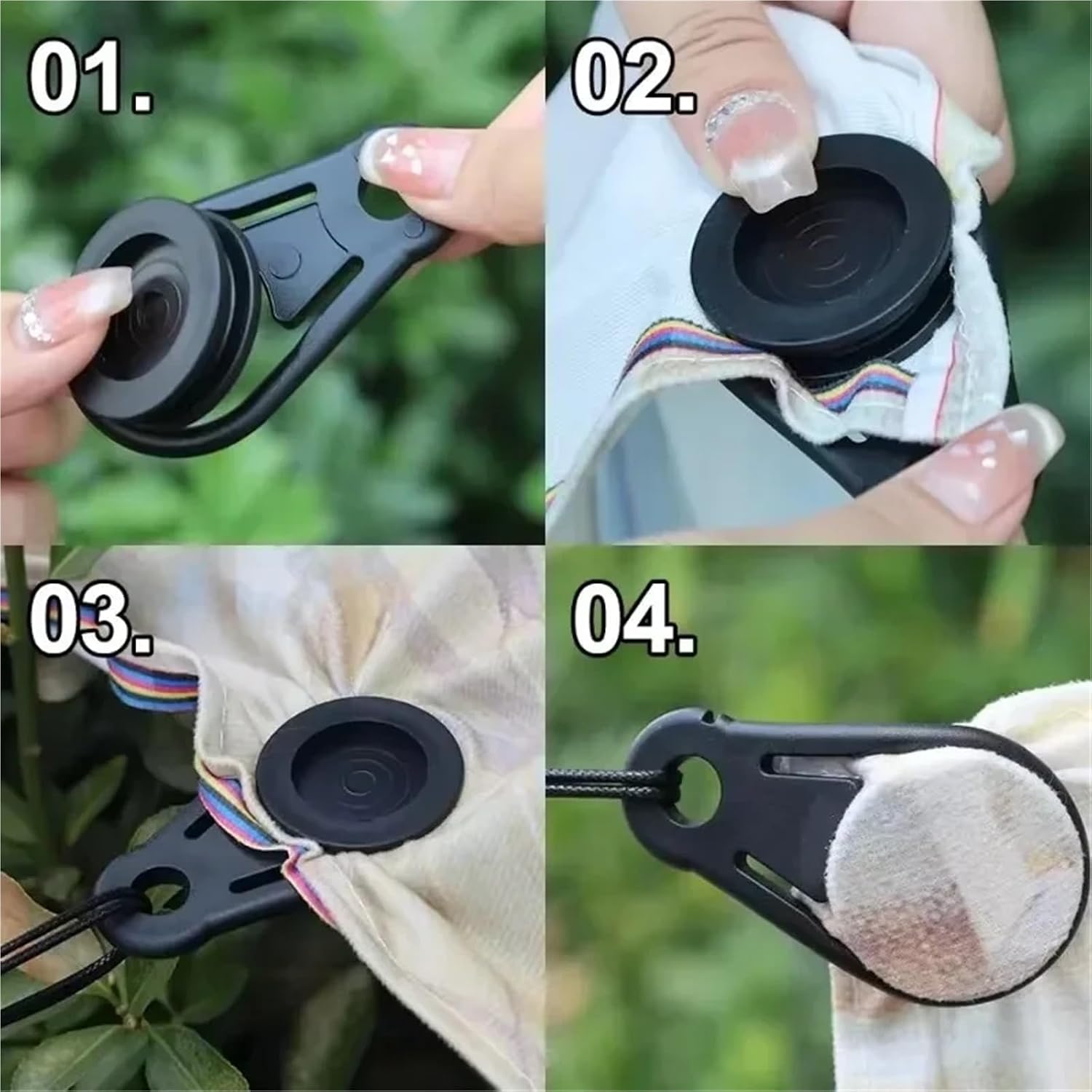 Shade Cloth Heavy Duty Lock Grip 100 Pcs Outdoor Rainproof Buckles: Tighten Fixed Accessories with Rope Clips for Camping Tents​