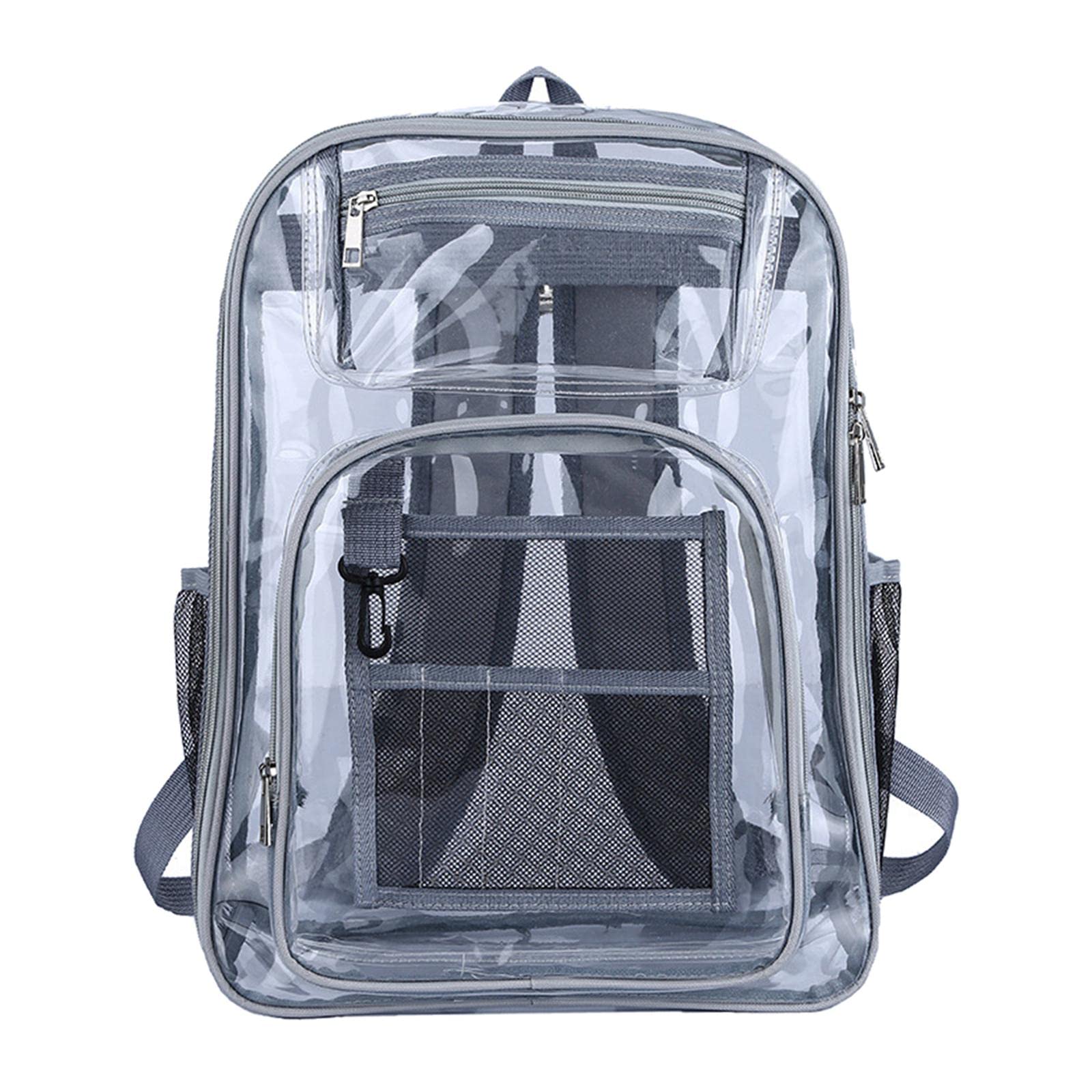 2xTransparent Backpack 2 Way Zip Reinforced Strap Durable for Sports Men Grey | Clothing, Shoes & Accessories | Womens Handbags & Bags-image-16