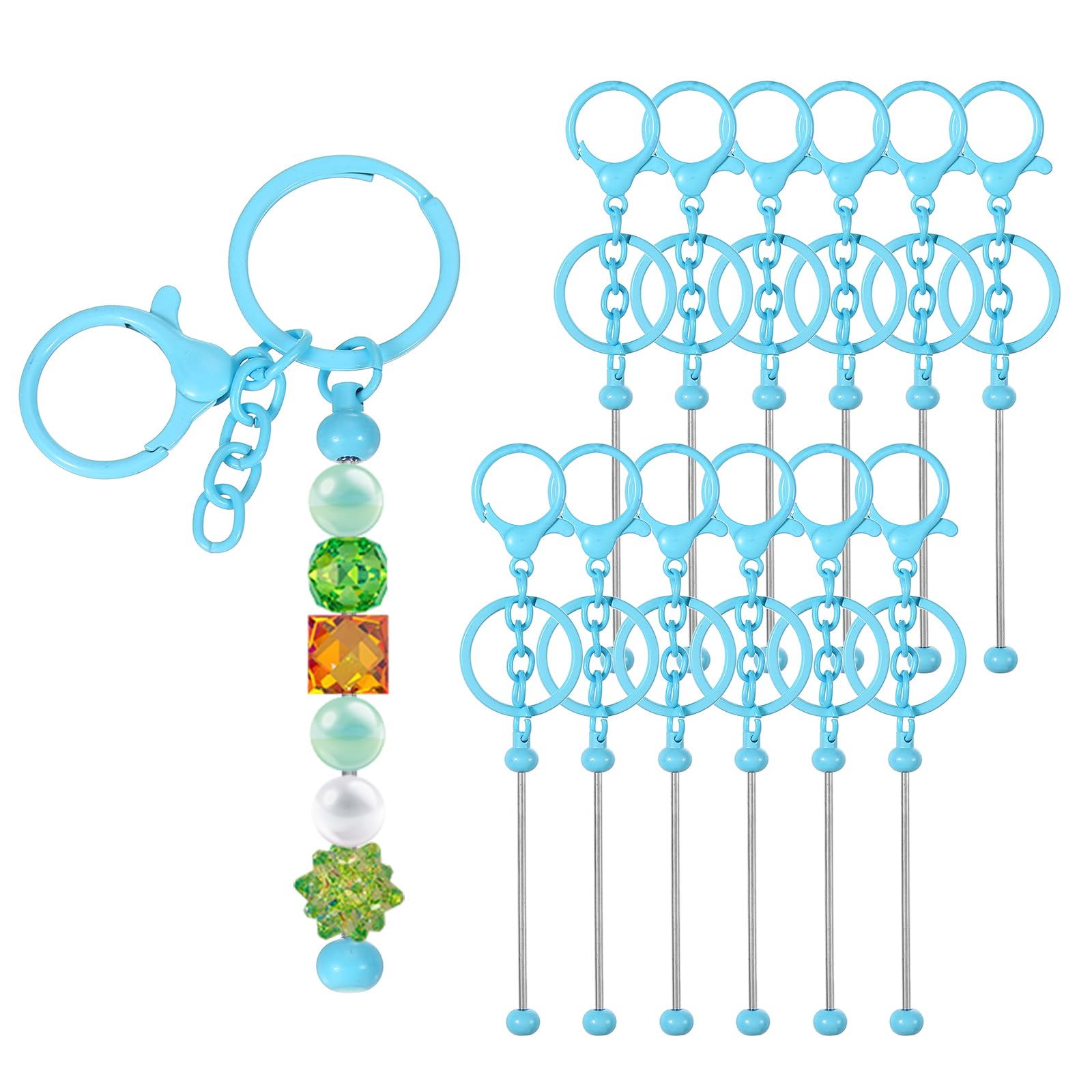 PATIKIL 12 Pcs Beadable Keychains Bars