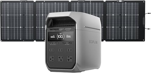EF ECOFLOW Solar Generator DELTA 3 Plus with 220W Bifacial Panel, 1024Wh
