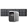 EF ECOFLOW Solar Generator DELTA 3 Plus with 220W Bifacial Solar Panel, 1000W Solar Input, LFP(LiFePO4) Battery, Portable Power Station for Home Backup Power, Camping & RVs