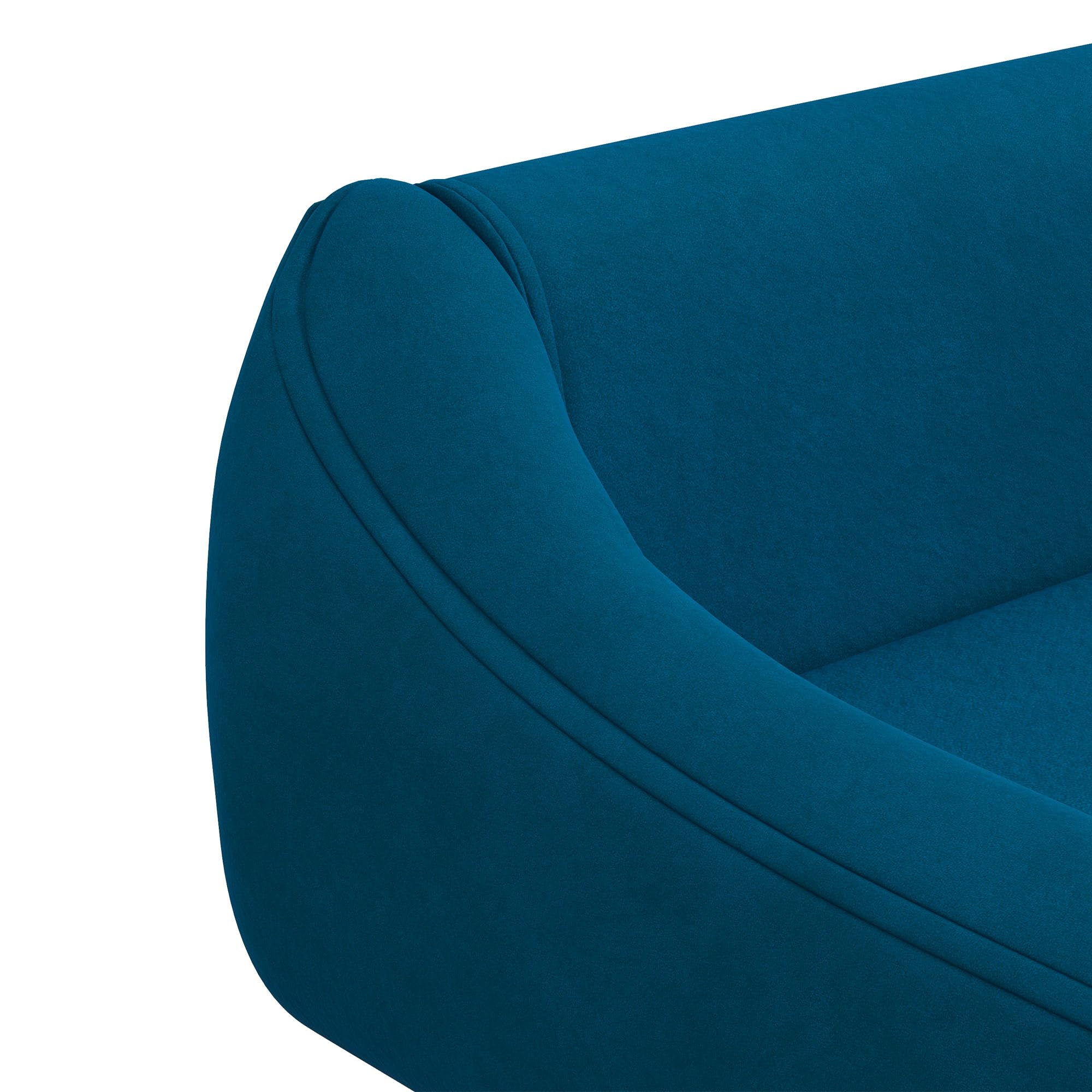 PawHut - Sillon Cama para Perro, Gato, Diseño Escandinavo, Cojín Mullido, Extraíble, Tejido de Terciopelo, Patas de Madera Maciza, 102 x 58,5 x 42,5 cm, Color Azul